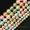 6MM 8MM 10MM Pink Multicolor Shell Pearl Round Gemstone DIY Jewelry Making Beads